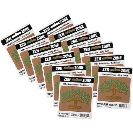 Sunburst Systems Decal Yoga Tree 2.75 in x 3.5in, 12-Pack PK 6262